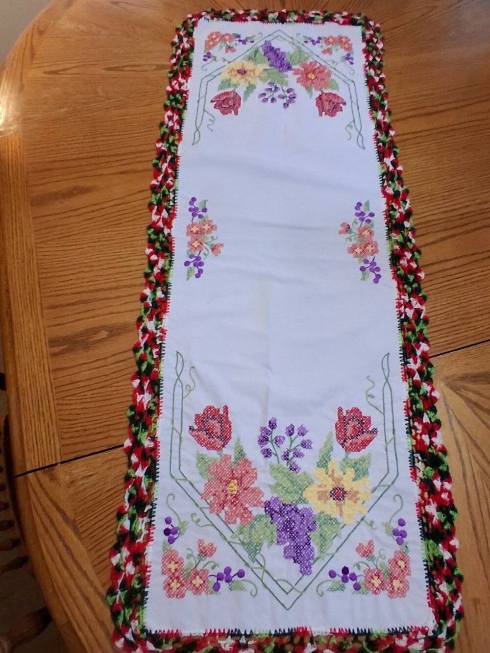 Embroidered Floral Table Runner
